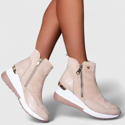 Women's Orthopedic Zip-Up Wedge Ankle Boots