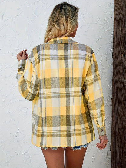 Women's Long-Sleeve Loose Plaid Flannel Shirt