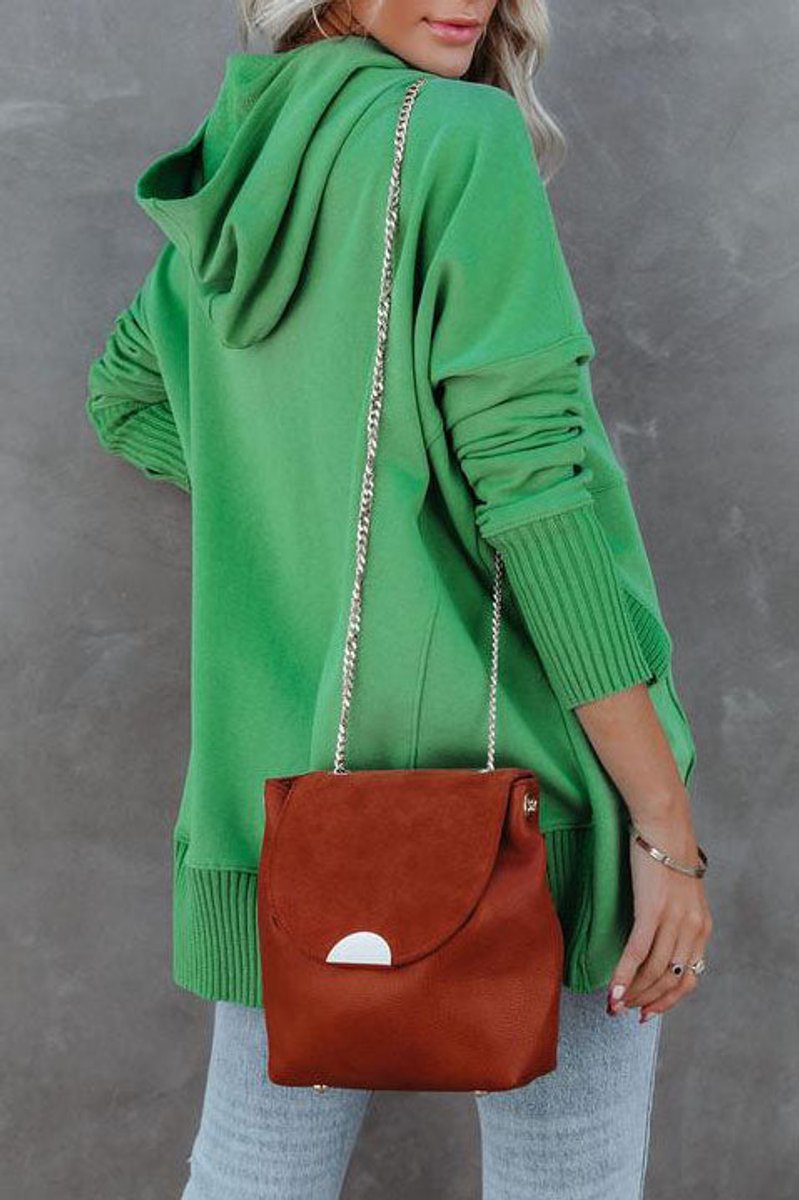 Women's Button-Front Long Sleeve Oversized Hooded Tunic