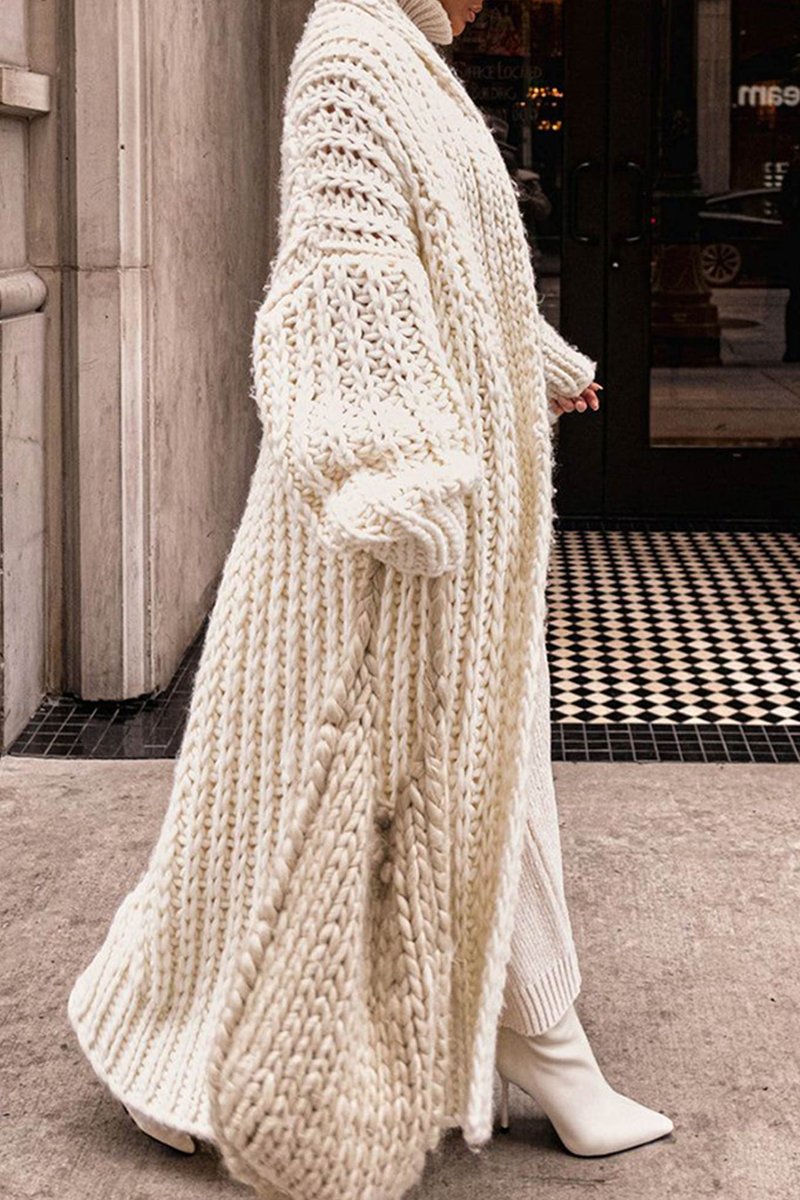 Women's Oversized Chunky Knit Open-Front Long Cardigan