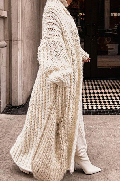 Women's Oversized Chunky Knit Open-Front Long Cardigan