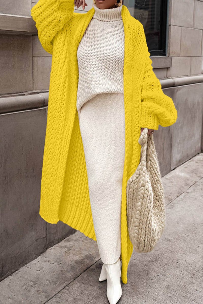 Women's Oversized Chunky Knit Open-Front Long Cardigan