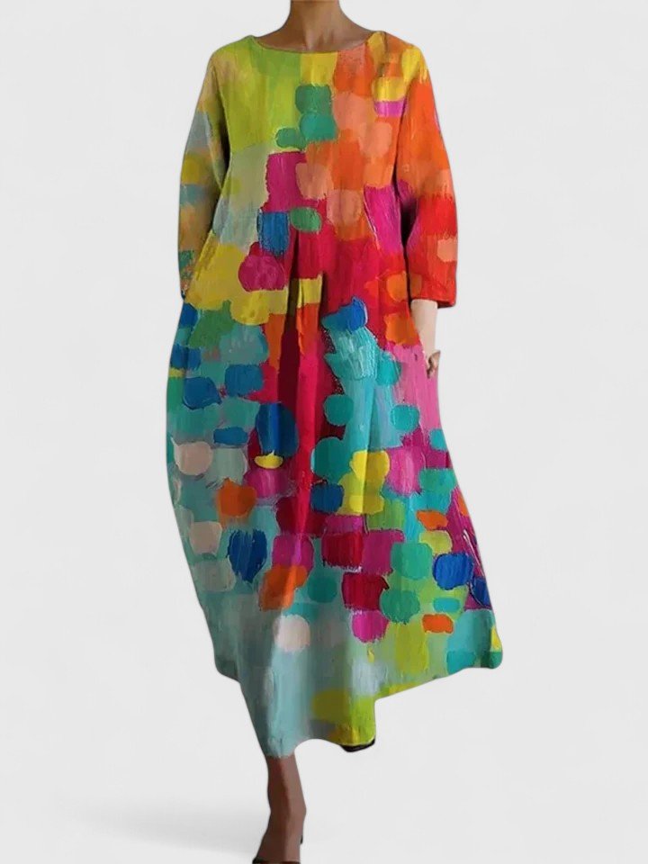 Women's Relaxed-Fit Midi Dress with Turtle Graphic