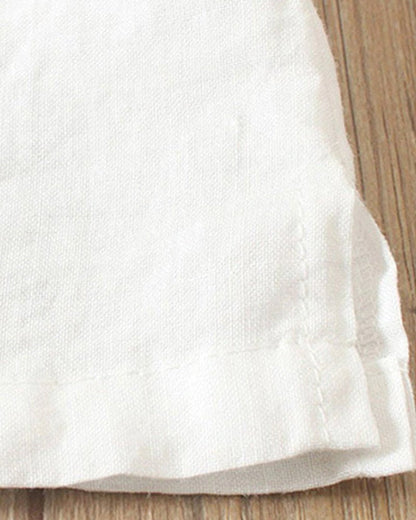 Women's Casual Linen Button-Accent Tunic Top