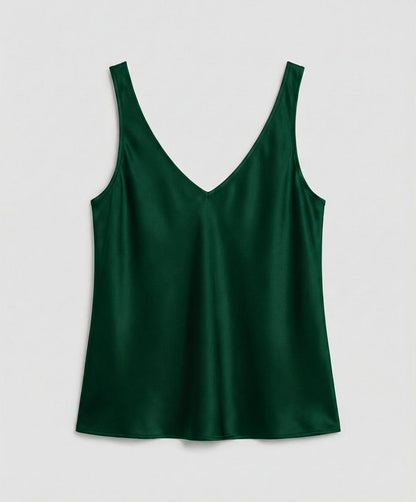 Women's Thick Strap V-Neck Satin Camisole Top