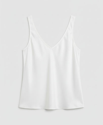 Women's Thick Strap V-Neck Satin Camisole Top