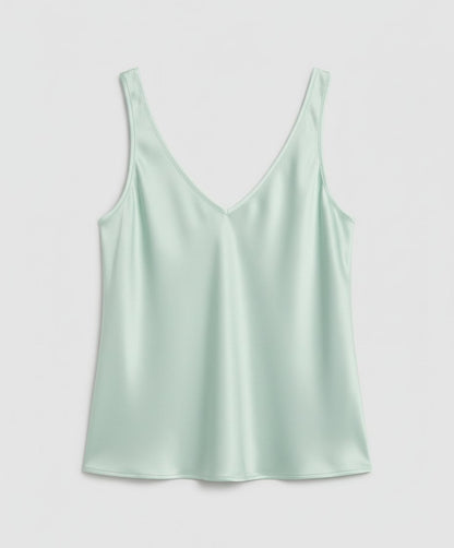 Women's Thick Strap V-Neck Satin Camisole Top