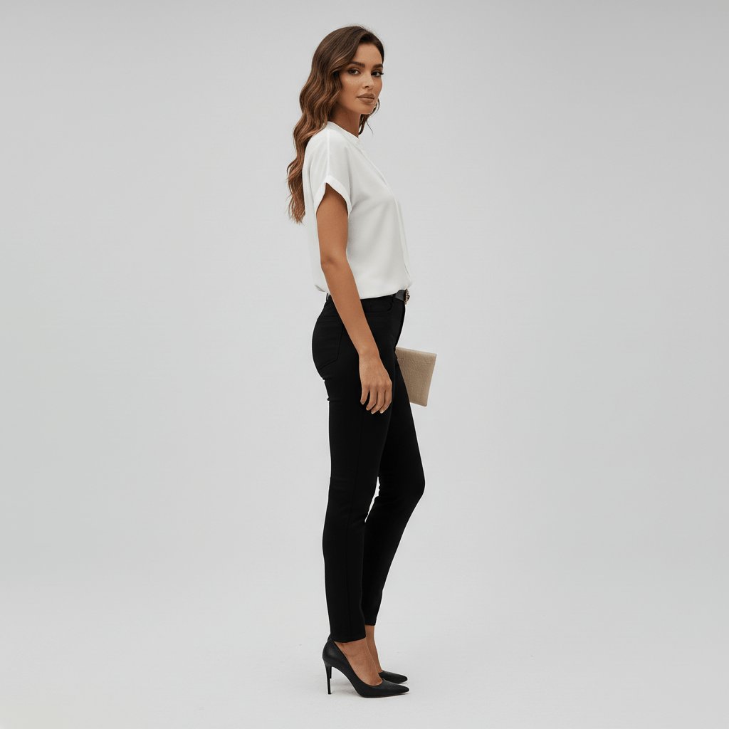 Women's Short-Sleeve Relaxed-Fit V-Neck Top