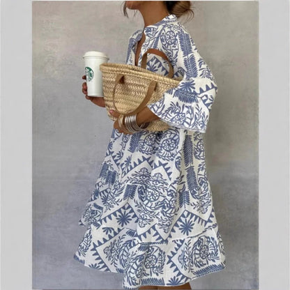 Women's Flared Floral Print Tunic Dress