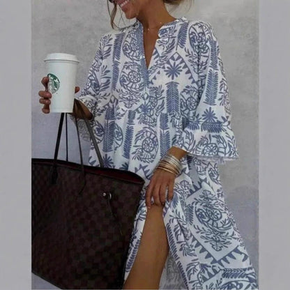 Women's Flared Floral Print Tunic Dress