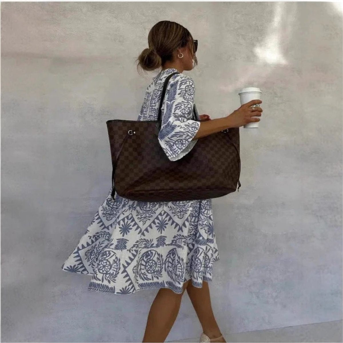 Women's Flared Floral Print Tunic Dress