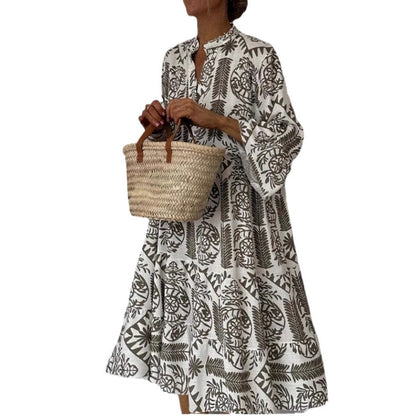 Women's Flared Floral Print Tunic Dress