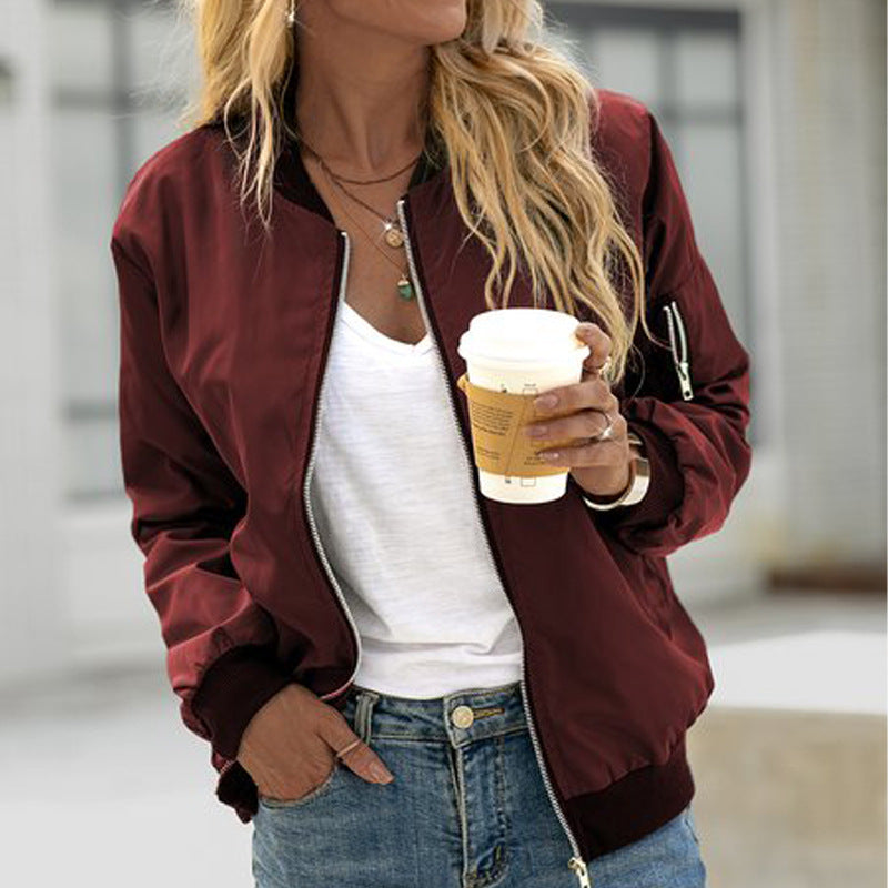 Women's Zip-Front Classic Casual Jacket