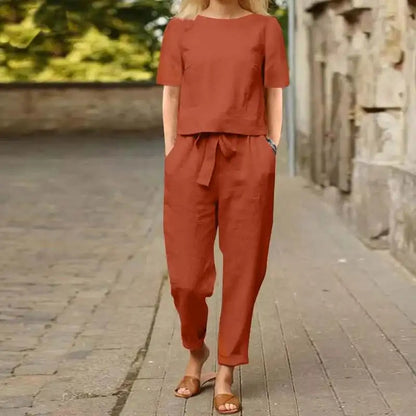Women's Relaxed Belted Two-Piece Set