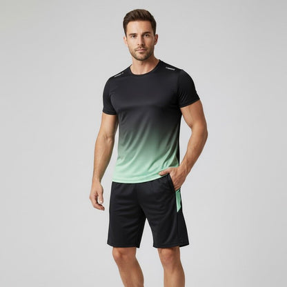Men's Moisture-Wicking Athletic T-Shirt and Shorts Sports Set