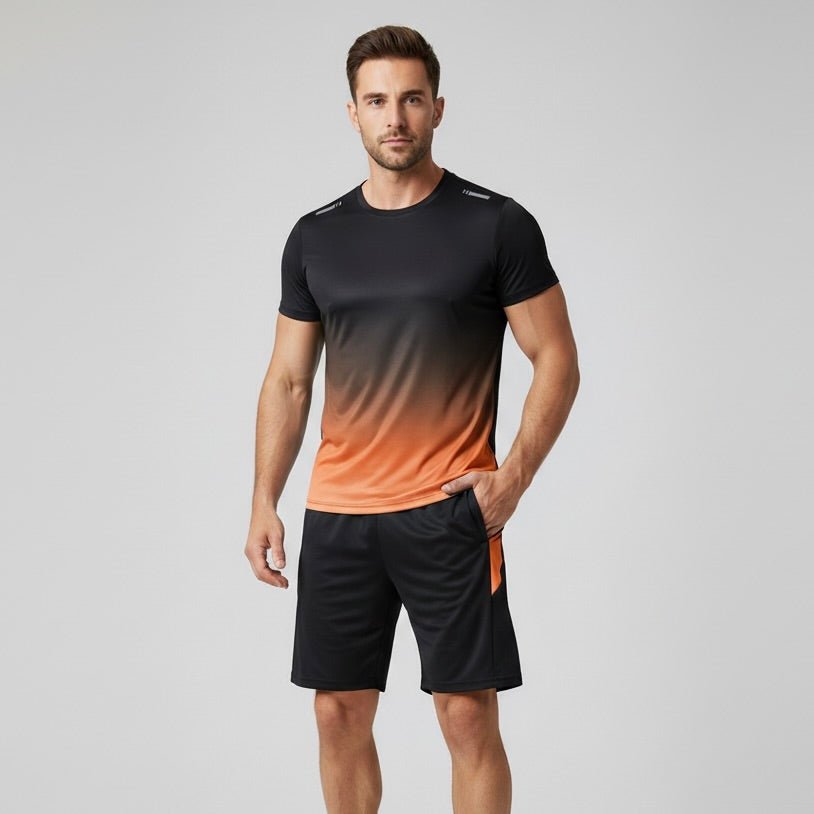 Men's Moisture-Wicking Athletic T-Shirt and Shorts Sports Set