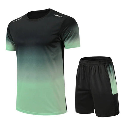 Men's Moisture-Wicking Athletic T-Shirt and Shorts Sports Set