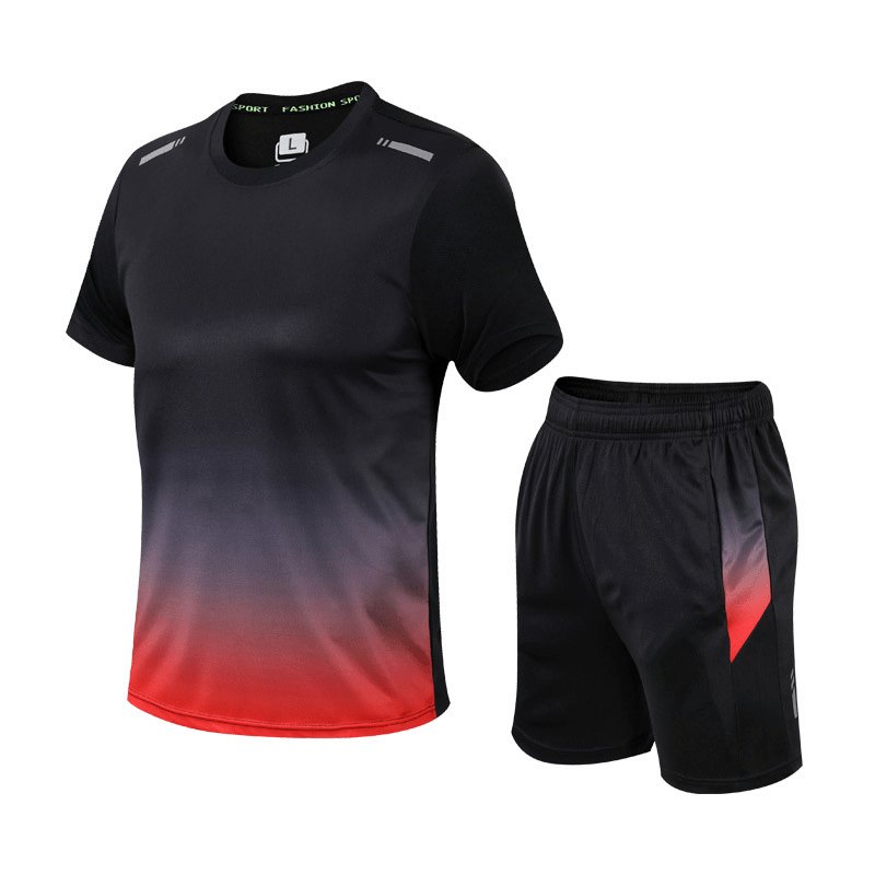 Men's Moisture-Wicking Athletic T-Shirt and Shorts Sports Set