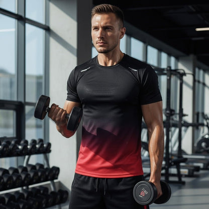 Men's Moisture-Wicking Athletic T-Shirt and Shorts Sports Set