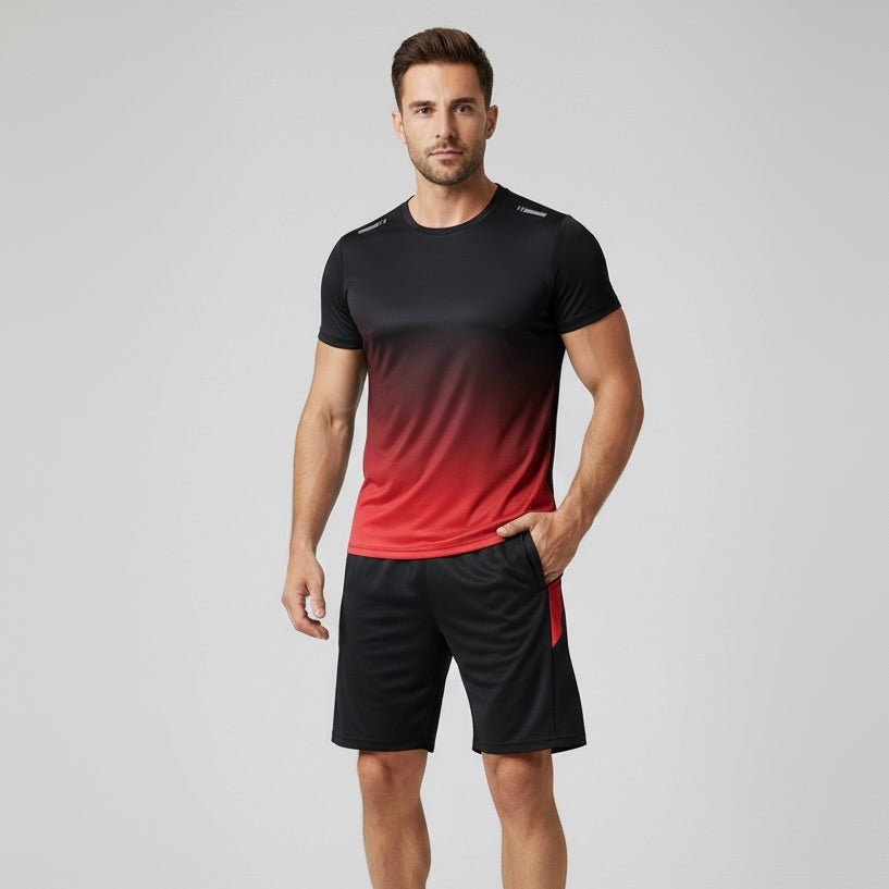 Men's Moisture-Wicking Athletic T-Shirt and Shorts Sports Set