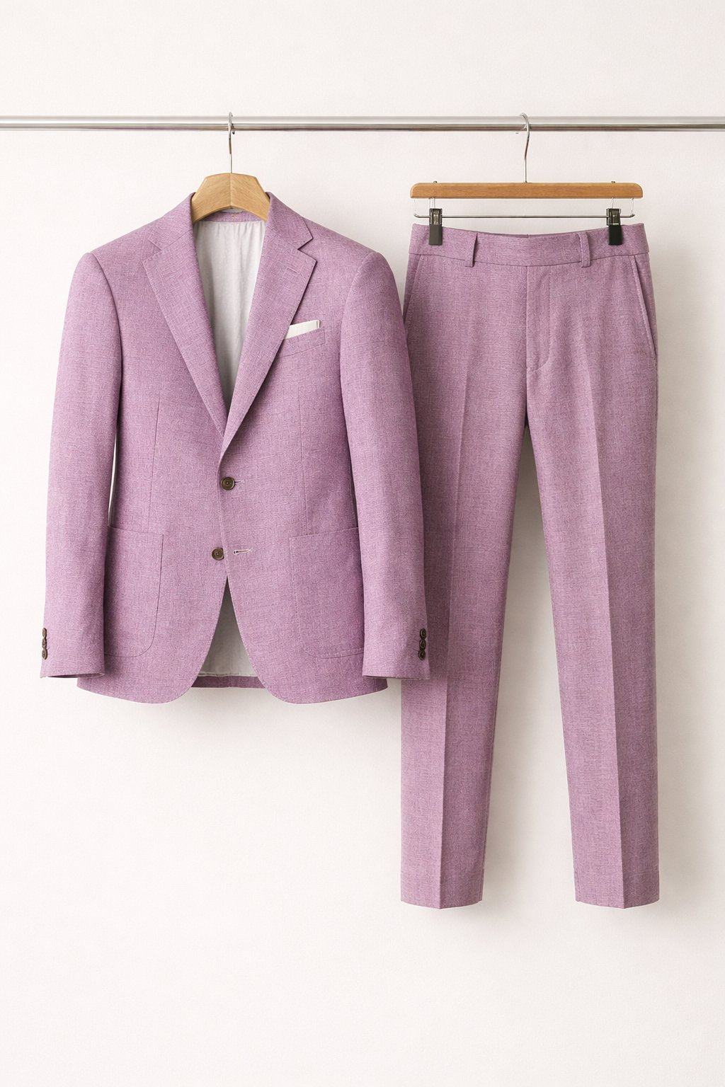 Men's Slim-Fit Two-Piece Formal Suit in Grey-Blue