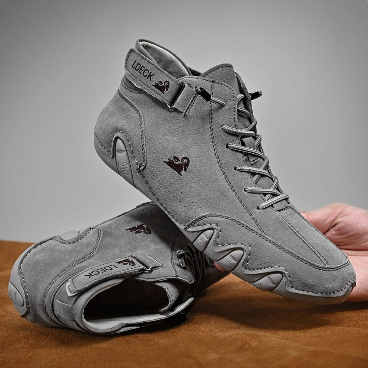 Men's Lace-Up Leather Casual Ankle Boots for Walking