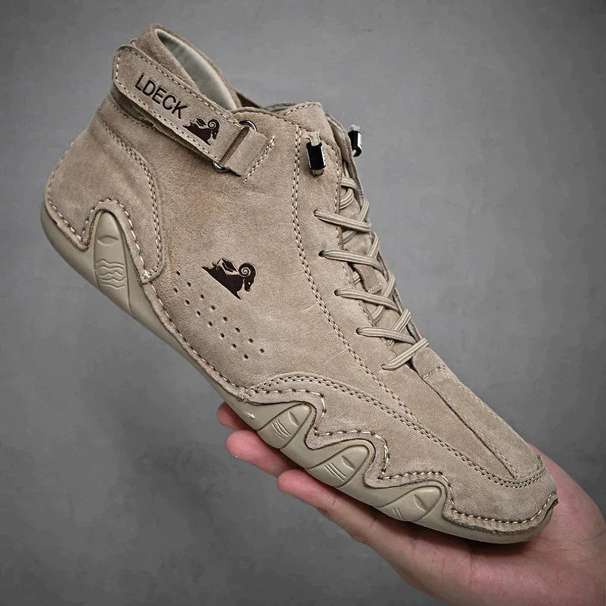Men's Lace-Up Leather Casual Ankle Boots for Walking