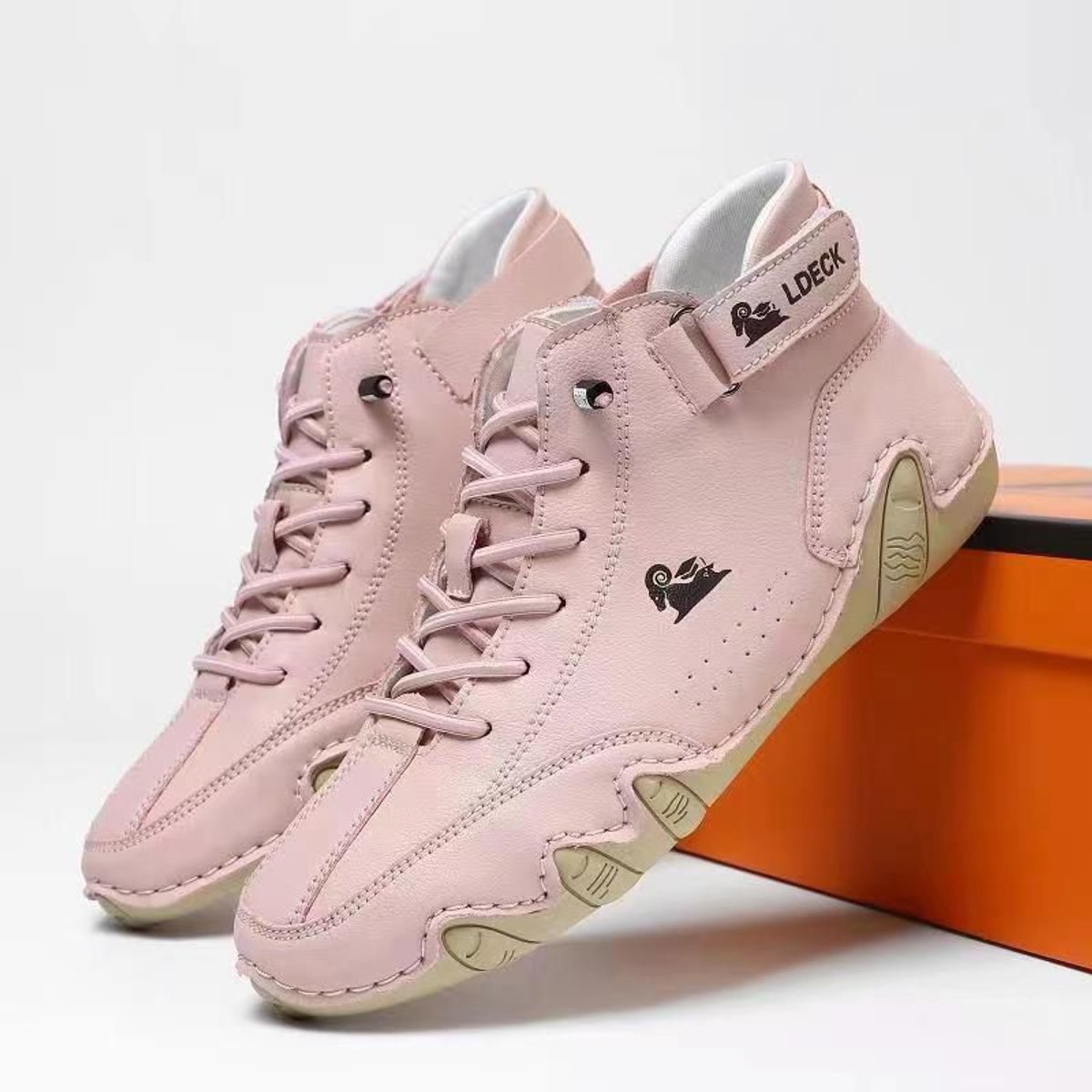 Men's Lace-Up Leather Casual Ankle Boots for Walking