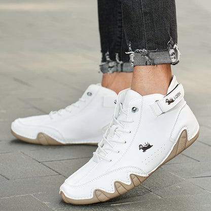 Men's Lace-Up Leather Casual Ankle Boots for Walking