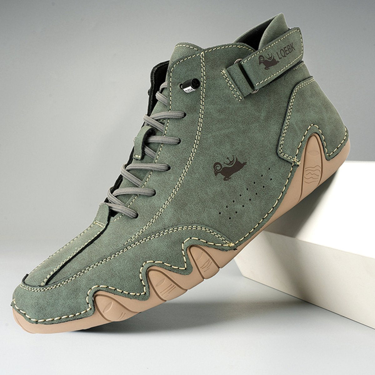 Men's Lace-Up Leather Casual Ankle Boots for Walking