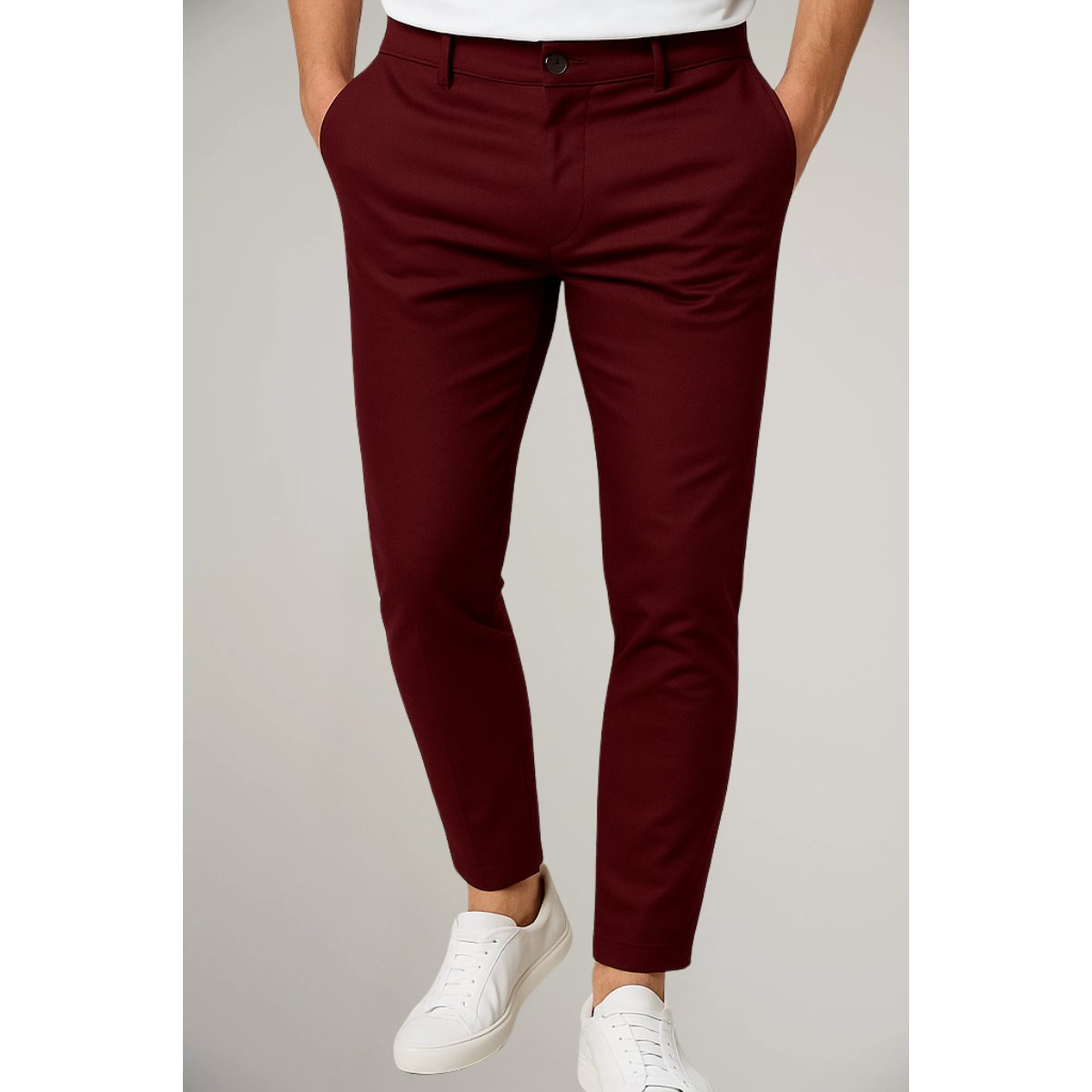 Men's Tailored Slim-Fit Formal Trousers