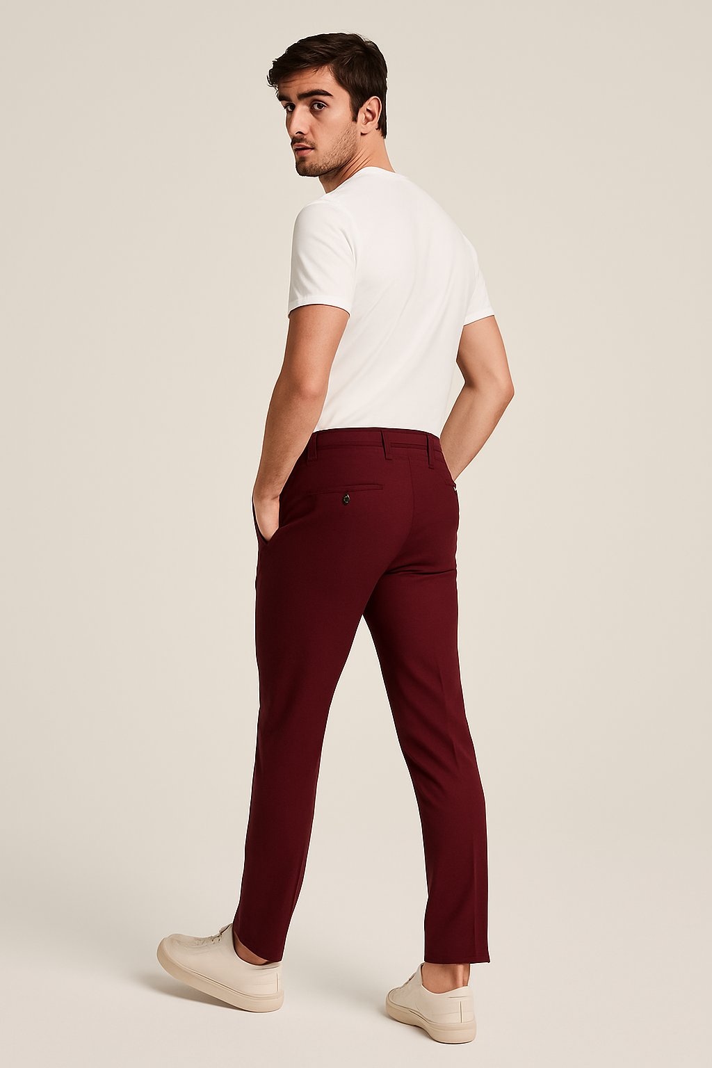 Men's Tailored Slim-Fit Formal Trousers