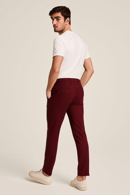 Men's Tailored Slim-Fit Formal Trousers