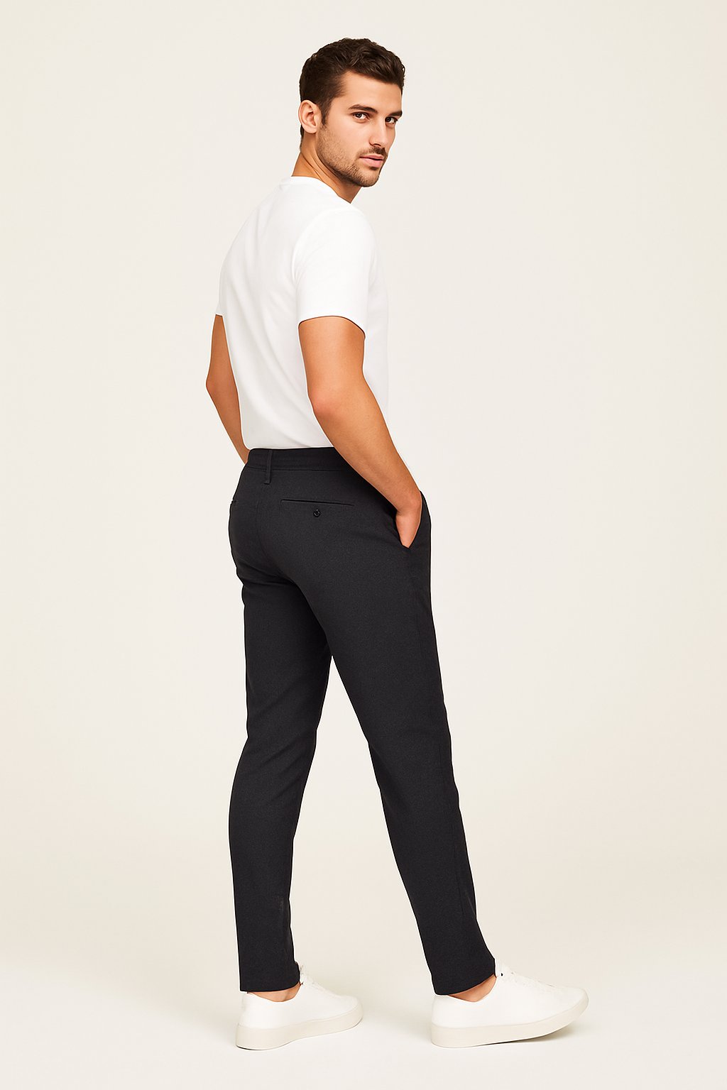Men's Tailored Slim-Fit Formal Trousers