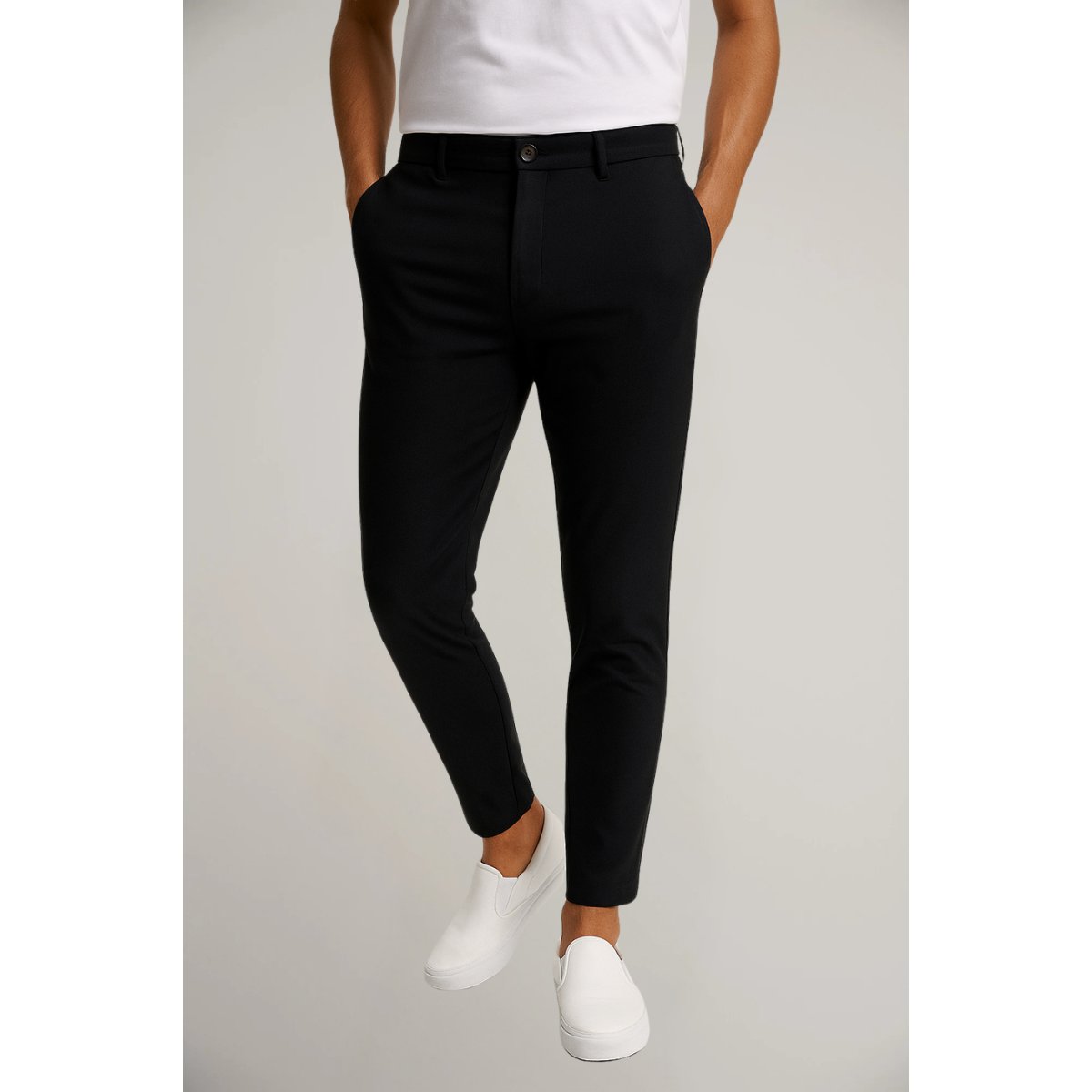 Men's Tailored Slim-Fit Formal Trousers