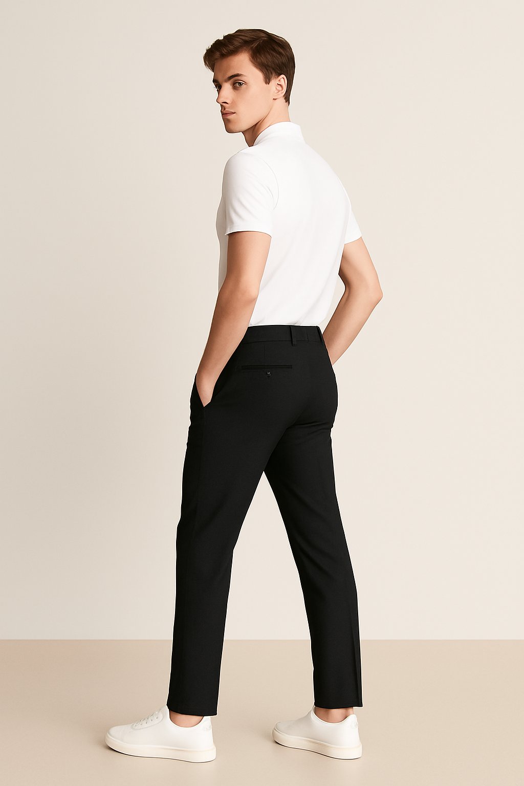 Men's Tailored Slim-Fit Formal Trousers