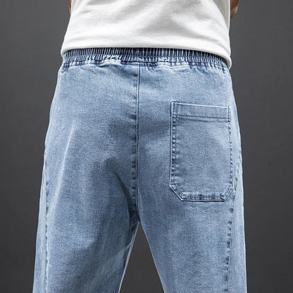 Men's Stretch Denim Jogger Pants with Drawstring Waist