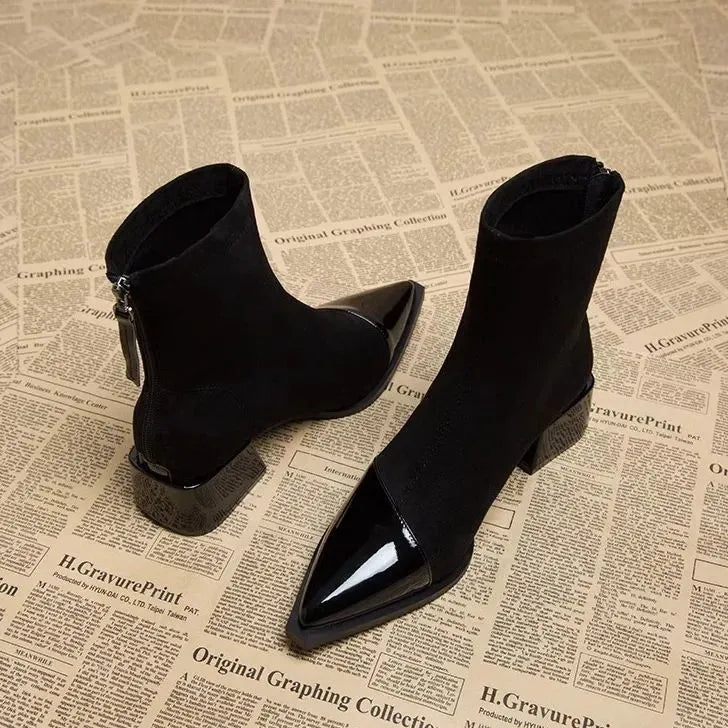 Women's Chunky Block-Heel Winter Ankle Boots