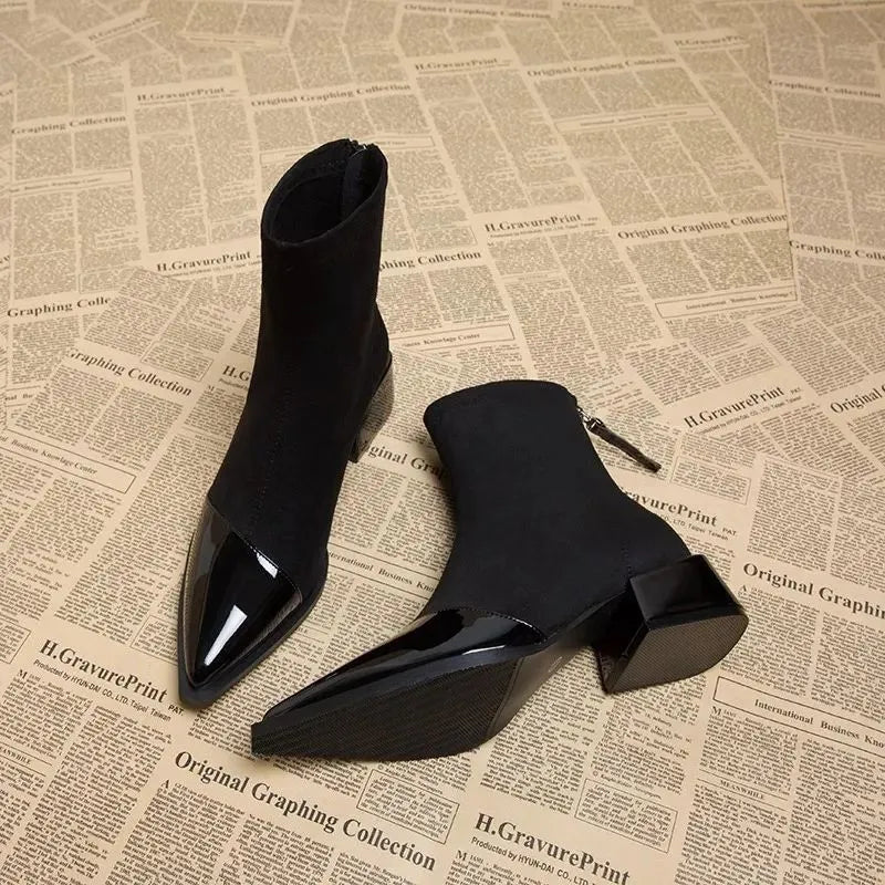 Women's Chunky Block-Heel Winter Ankle Boots