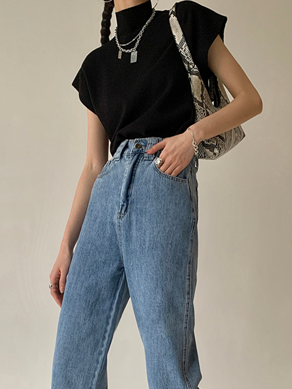 Women's Short-Sleeve Mock-Neck Casual Top