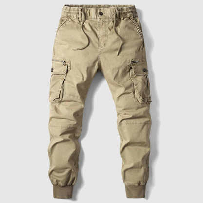 Slim Leg Cargo Trousers with Pockets for Men