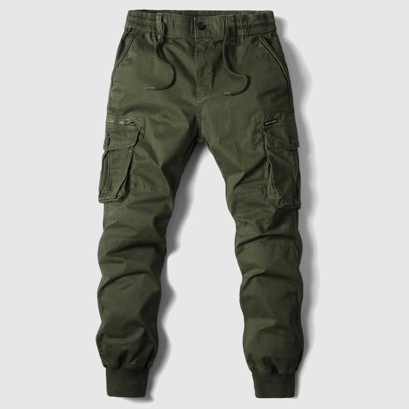 Slim Leg Cargo Trousers with Pockets for Men