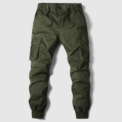 Slim Leg Cargo Trousers with Pockets for Men