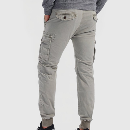 Slim Leg Cargo Trousers with Pockets for Men