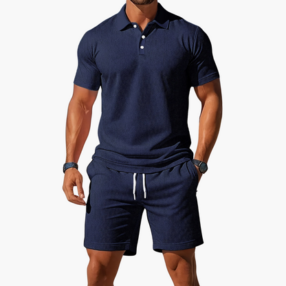 Men's Casual Polo Shirt and Shorts Co-Ord Set