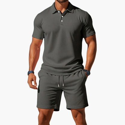 Men's Casual Polo Shirt and Shorts Co-Ord Set