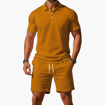 Men's Casual Polo Shirt and Shorts Co-Ord Set