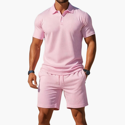 Men's Casual Polo Shirt and Shorts Co-Ord Set