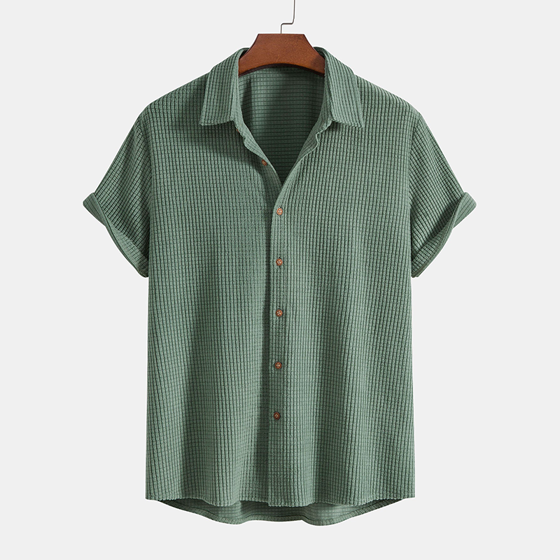 Men's Casual Short-Sleeve Shirt and Shorts Two-Piece Outfit