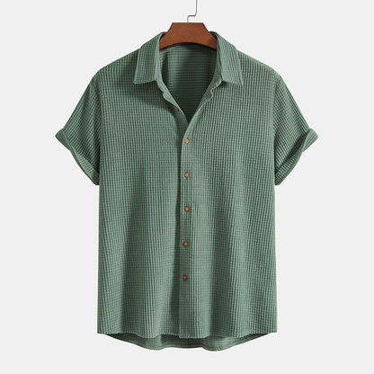 Men's Casual Short-Sleeve Shirt and Shorts Two-Piece Outfit